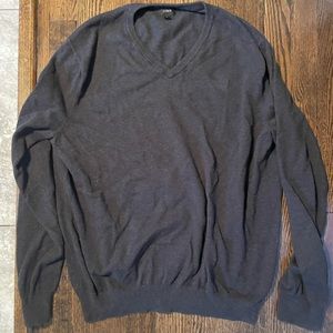 J Crew Mens V Neck Sweater Grey Gray XL